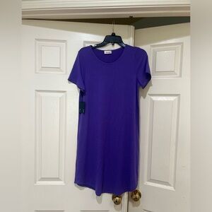 New Wilfred Free Aritzia Teigen Purple Night Out T-Shirt Shift Dress Size Large
